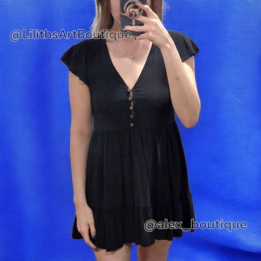 Forever 21 Flutter Tiered Mini Dress(C010)-Size S for Women